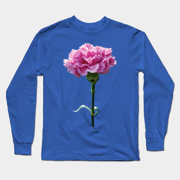 Carnations - One Pink Carnation Long Sleeve T-Shirt by SusanSavad